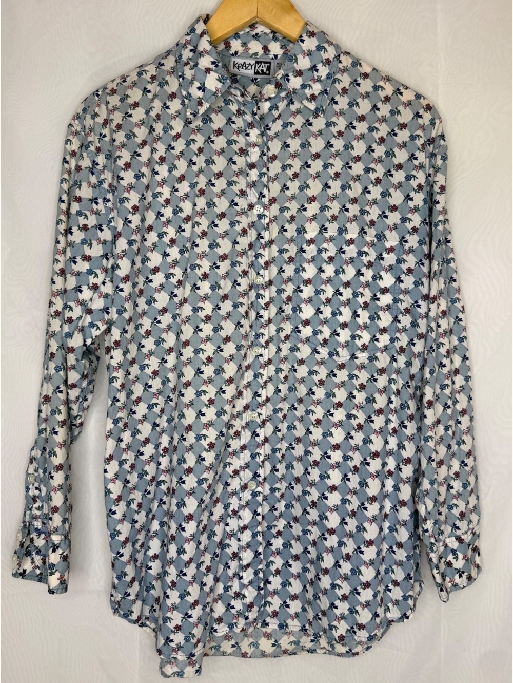 90s Floral Button Up Vintage Krazy Kat 100% Cotton